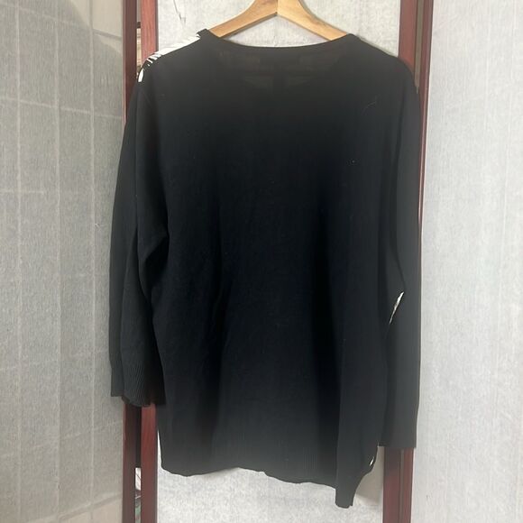 LAUREN RALPH LAUREN CASHMERE NWOT SILK TROPICAL PRINT FRONT SWEATER SIZE‎ 3X - Picture 3 of 7